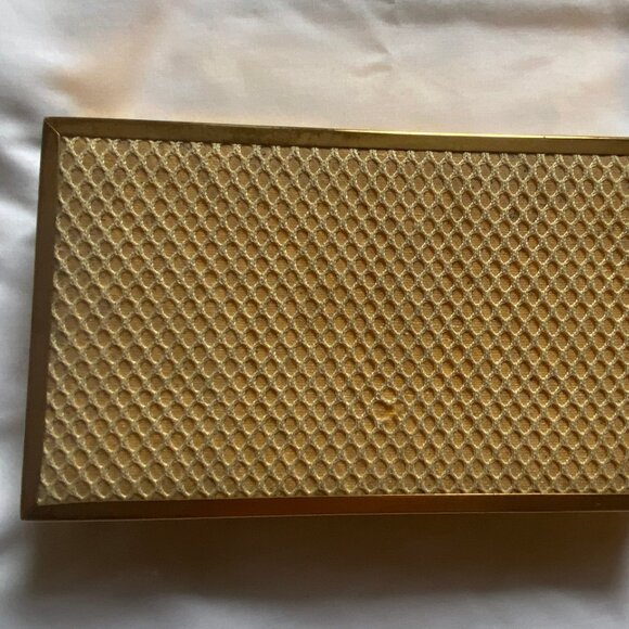 Vintage Phyllis Originals Hinged Gold-tone Metal, Fabric Satin Lined Jewelry Box - Picture 1 of 6